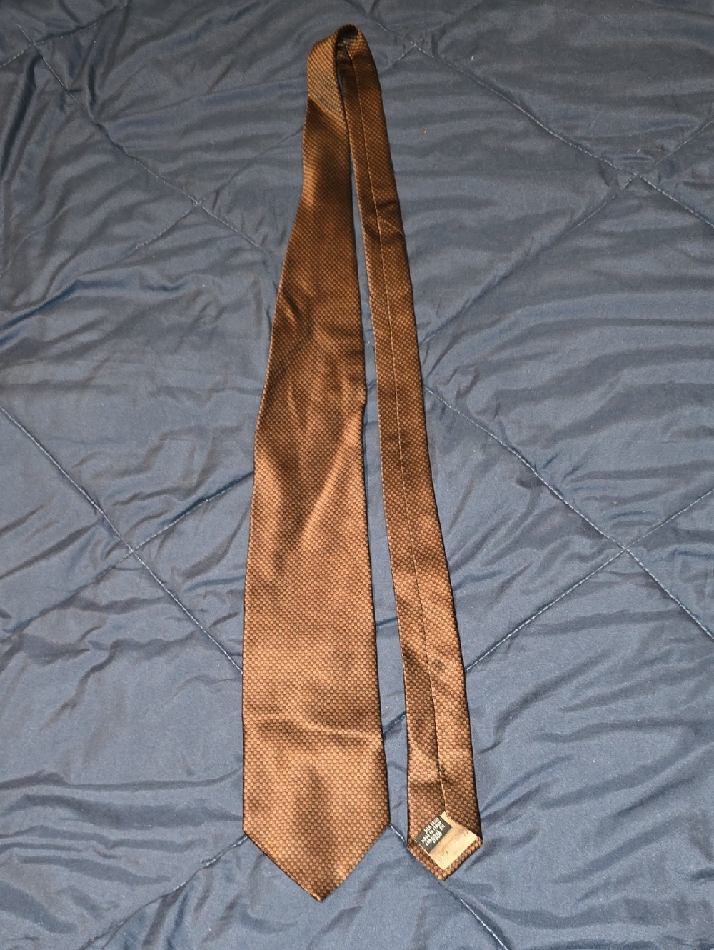 Armani Collezioni Brown Micro-Pattern Silk Tie